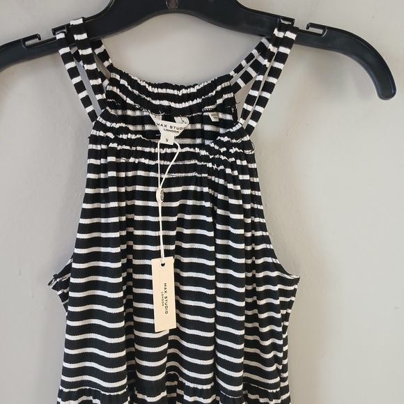 Max Studio Women's Size Small Tiered Maxi Dress Stripes Sleeveless Long NWT $158 - Picture 2 of 16